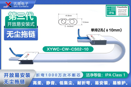 （1）蘇州訊煜電子,開(kāi)放易安裝式無(wú)塵拖鏈（3代）,XYWC-CW-CS02-10<br/>訊煜開(kāi)放易安裝式無(wú)塵拖鏈（第3代屏蔽款）_211